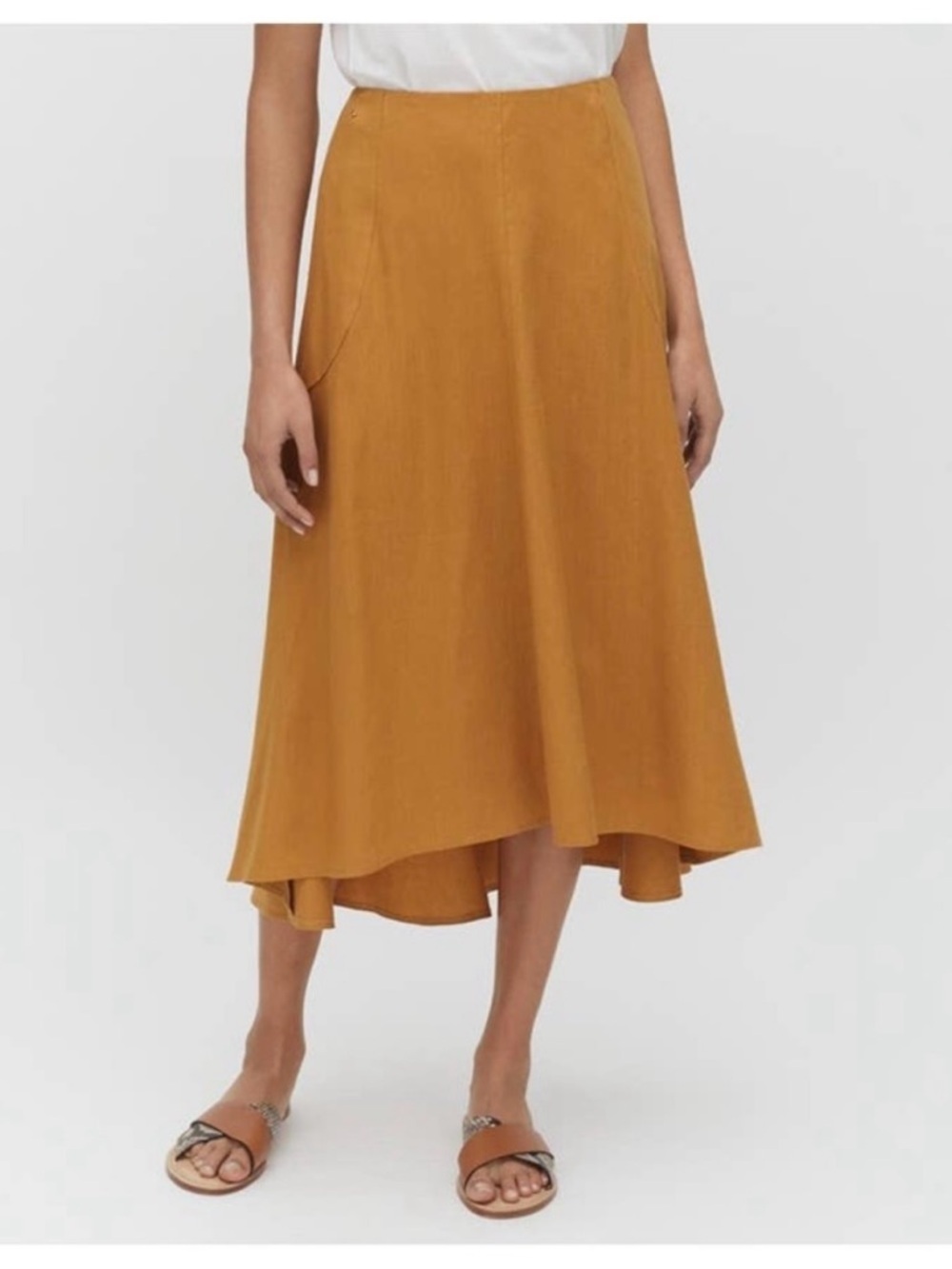 Cuyana linen Tencel midi skirt